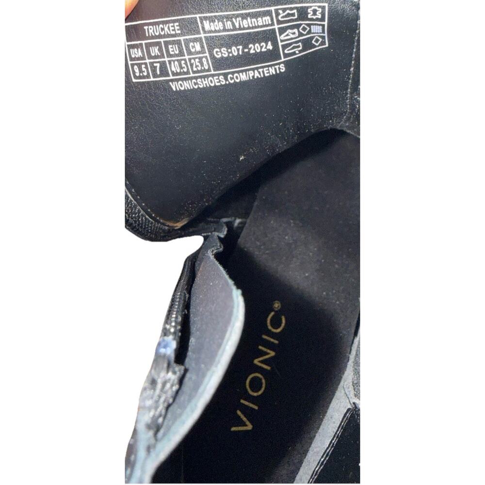VIONIC Women’s Truckee Weather Proof Black Heeled Ankle Leather Boots Size 9.5 - Picture 6 of 8